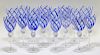 16 Italian Venetian Glass Blue Swirl Wine Goblets