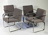 Set of 4 Breyton MCM Tubular Chrome Chairs
