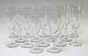 FINE 16 American Etched Glass Faceted Wine Goblets