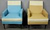 Pair of American Modern Upholstered Armchairs.