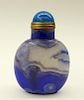 Chinese Crystal Blue Agate Snuff Bottle