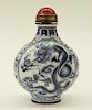 Chinese Enamel on Copper Blue & White Snuff Bottle