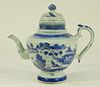 C.1800 Chinese Canton Blue White Porcelain Teapot