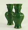 PR Chinese Porcelain Green Sancai Glaze Vases