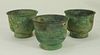 3 Chinese Archaic Bronze Ritual Cup Vessels