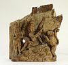19C. Indian Carved Wood Stele Fragment of Rama