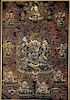 Sino Tibetan Buddhist Polychrome Thangka Textile