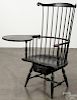 W. Wallick contemporary painted writing arm Windsor chair, seat height - 18 1/2''.