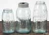 Three fruit jars, including Beaver, The Ball Jar Mason's Patent Nov 30th 1858, and Mason Fruit