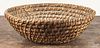 Pennsylvania rye straw basket, 19th c., 4'' h., 11 3/4'' dia.