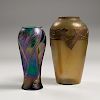 Bohemian Art Glass Vases, Lot of Two