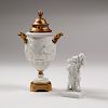 Sevres Bisque Figure and Urn, Lot of Two