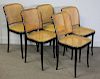 Midcentury Set of 5 Stendig Cane Chairs.