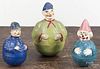 Three composition roly poly toys, early 20th c., one stamped Germany, 6'' h.