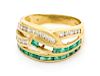 A 14 Karat Yellow Gold, Emerald and Diamond Ring, 3.30 dwts.
