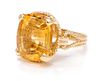 A Yellow Gold and Citrine Ring, 6.60 dwts.