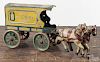 Tin litho horse drawn Dairy wagon, 13'' l.
