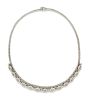 A 14 Karat White Gold and Diamond Collar Necklace, 19.90 dwts.