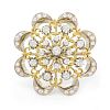 A Bicolor Gold and Diamond Cluster Brooch, 9.90 dwts.
