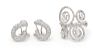 A Collection of 18 Karat White Gold and Diamond Jewelry, 8.10 dwts.