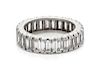 A Platinum, White Gold and Diamond Eternity Band, 4.10 dwts.