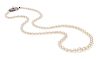 A Graduated Single Strand Cultured Pearl Necklace, Mikimoto,