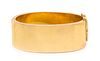 An 18 Karat Yellow Gold Hinged Bangle Bracelet, 46.60 dwts.
