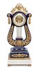 A Sevres Style Ormolu and Porcelain Clock Height 21 3/4 x width 8 1/2 x depth 6 inches.