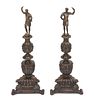 A Pair of Gilt and Patinated Bronze Figural Chenets Height 31 inches.