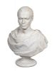 A Continental Marble Bust Height 26 inches.