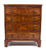 An English Burlwood Bachelor's Chest Height 33 x width 28 x depth 17 1/2 inches.