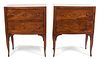 A Pair of English Inlaid Side Tables Height 28 x width 22 x depth 12 inches.
