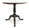 An English Mahogany Occasional Table Height 27 3/4 x diameter 32 1/2 inches.