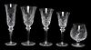 A Collection of Cut Glass Stemware Height of first 8 1/8 inches.
