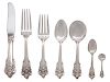 An American Silver Flatware Service, R. Wallace & Sons Mfg. Co., Wallingford, CT, Grand Baroque pattern, comprising: 14 dinne