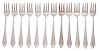 Twelve American Silver Forks, Wm. B. Durgin Co. Concord, NH, in the Chatham pattern.