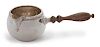 An American Silver Chocolate Pot, Fisher Silversmiths Inc., Jersey City, NJ, 20th century, having a wooden handle.