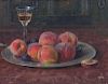 August Croissant, (German, 1870-1941), Still Life of Peaches and Glass of Wine, 1918