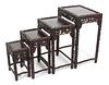 A Group of Four Asian Nesting Tables Height of tallest 28 1/2 inches.