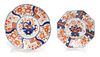 Two Japanese Imari Porcelain Plates Diameter of larger 8 1/2 inches.