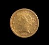 A United States 1841-D Liberty Head $5 Gold Coin