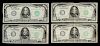 A Collection of Four United States 1934-G $1,000 Federal Reserve Notes