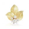 Cartier Diamond Gold Flower Pin