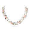 Tiffany & Co. Pearl and Coral Sterling Silver Necklace