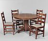 Gustav Stickley Dining Table and Five Chairs