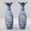 Pair of Large Blue and White Palace Vases 一对宫廷蓝白大花瓶