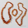 Three Strings of Amber Composite Beads 三套琥珀串珠链