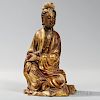 Gilt and Lacquered Wood Figure of Guanyin 镀金漆器木制观音像