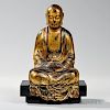 Gilt and Lacquered Wood Figure of a Monk 日式镀金漆器僧像