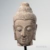 Carved Stone Buddha Head 泰国石雕佛像头